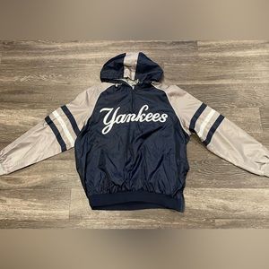 New York Yankees Windbreaker Jacket Genuine Merchandise XL 1/4 Zip Pullover VTG